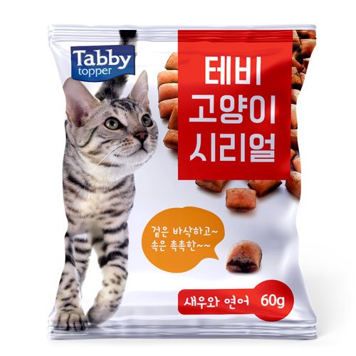 펫도매,[테비] 고양이 시리얼(60g/새우와연어)
